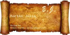 Bartko Júlia névjegykártya